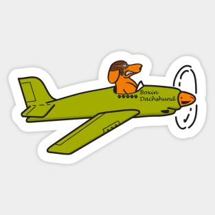 The Boxin Dachshund Flying Ace Sticker